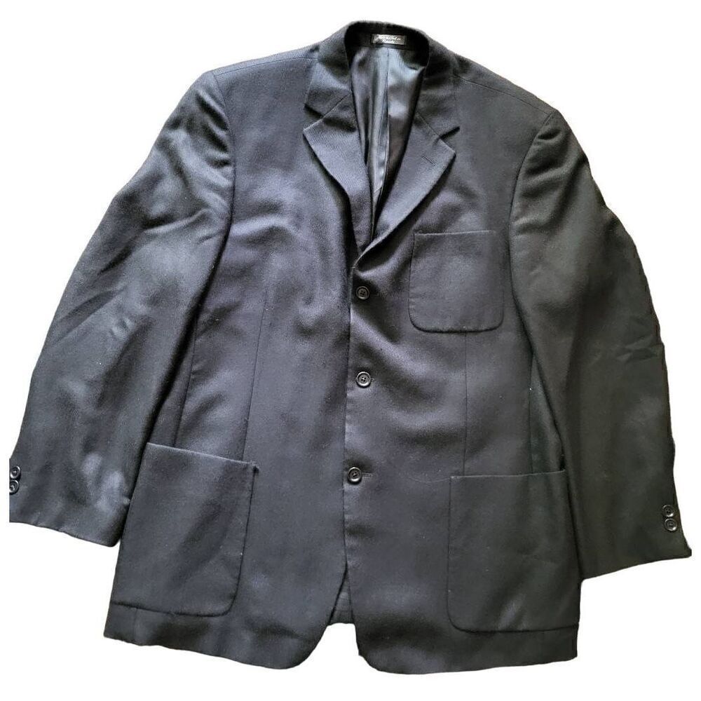 Arnold Brant Loro Piana Cashmere Blazer Men's 48 Black Canada Made 3 Button